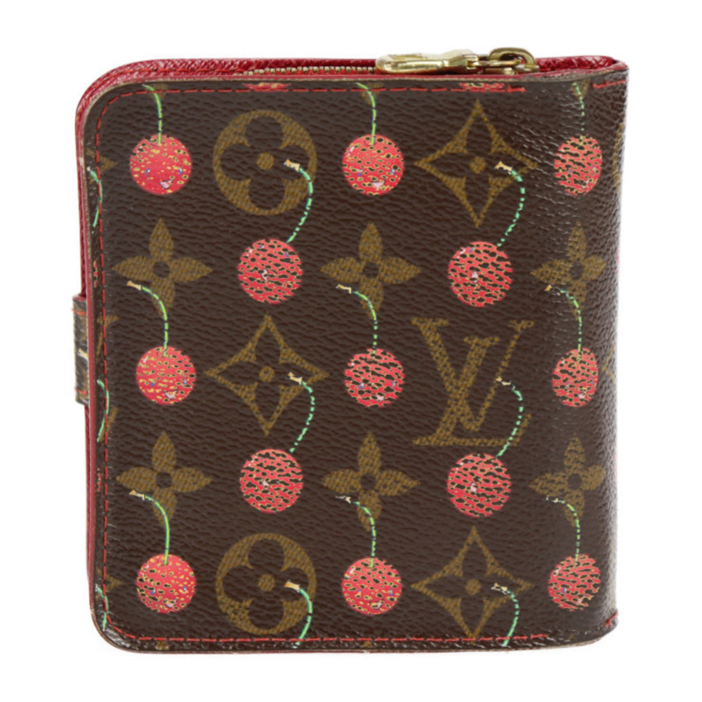 Louis Vuitton Compact Zip Cherry Wallet Brown Red - Picture 3 of 10